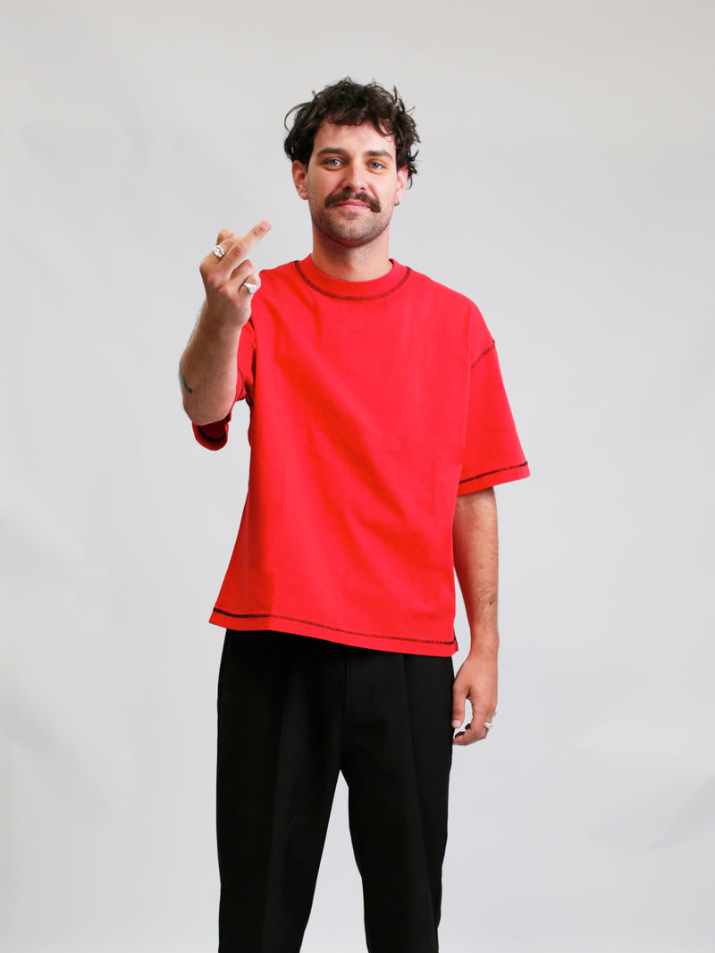 Epoch Blank Tee - Contrast Red