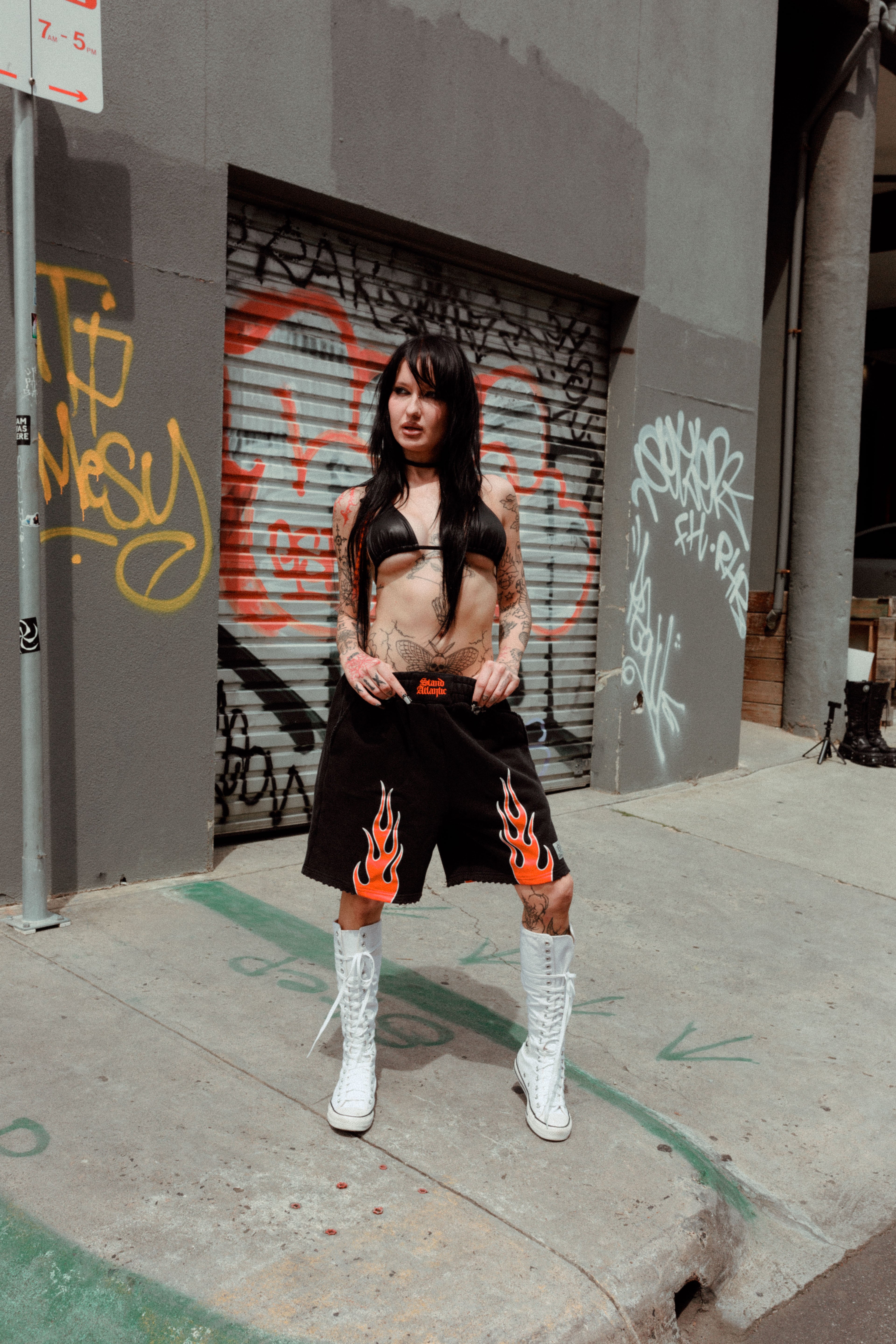 Stand Atlantic x Bones Jersey Shorts - Vintage Black