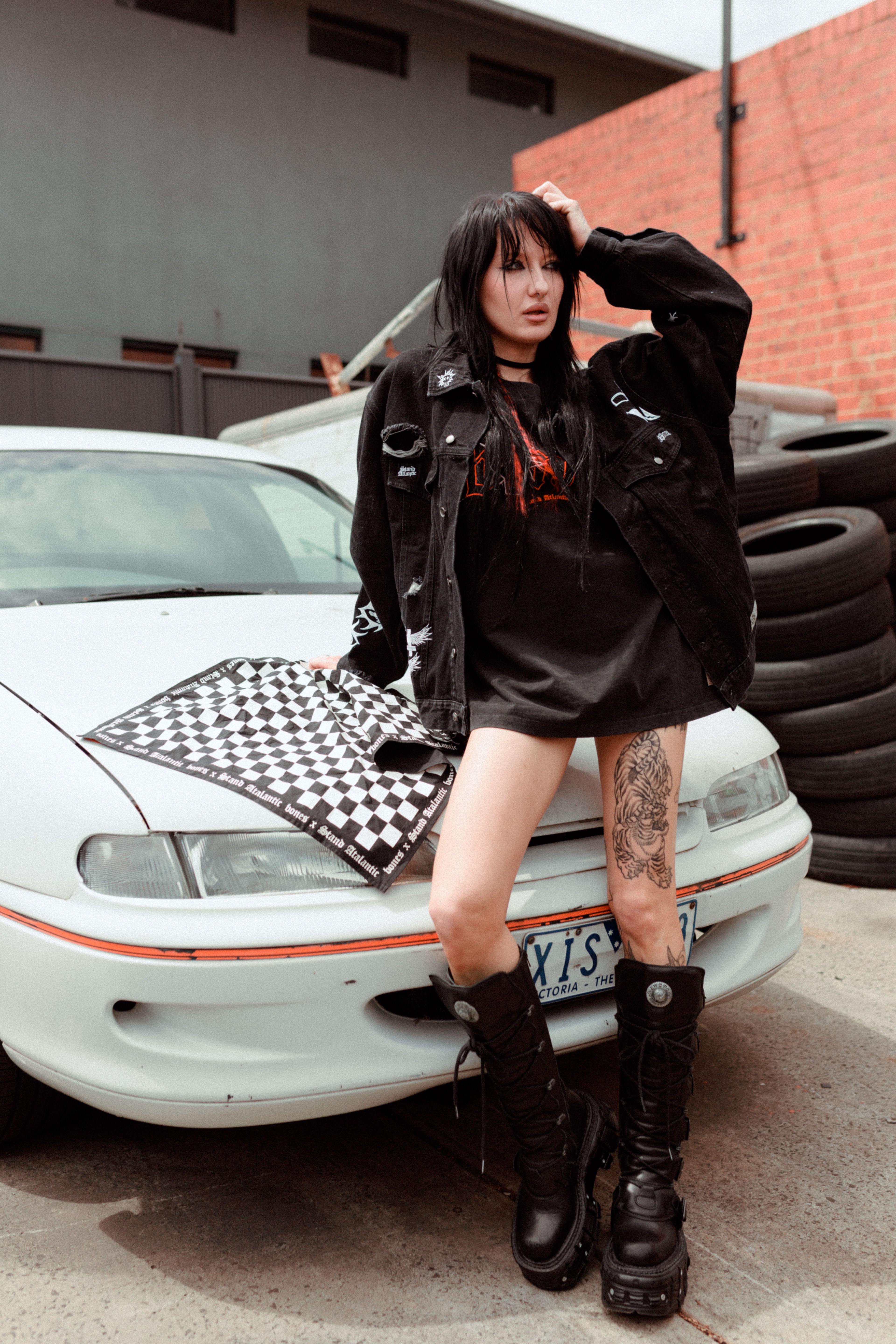 Stand Atlantic x Bones Denim Jacket - Vintage Black