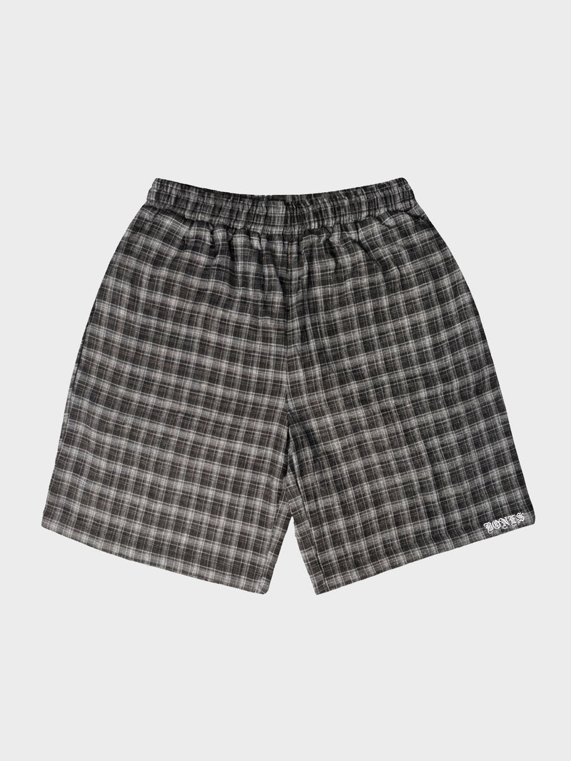 Bones Plaid Shorts - Black/White