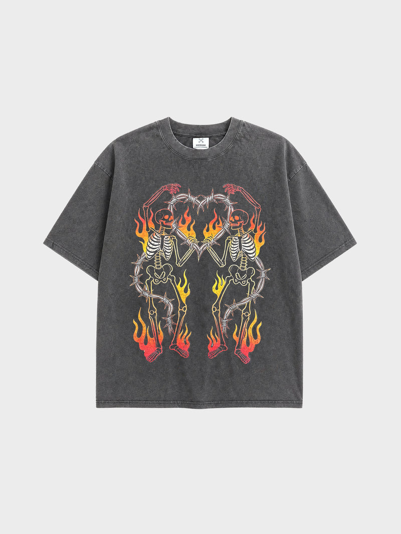 Dance With Your Demons Tee - Washed Black