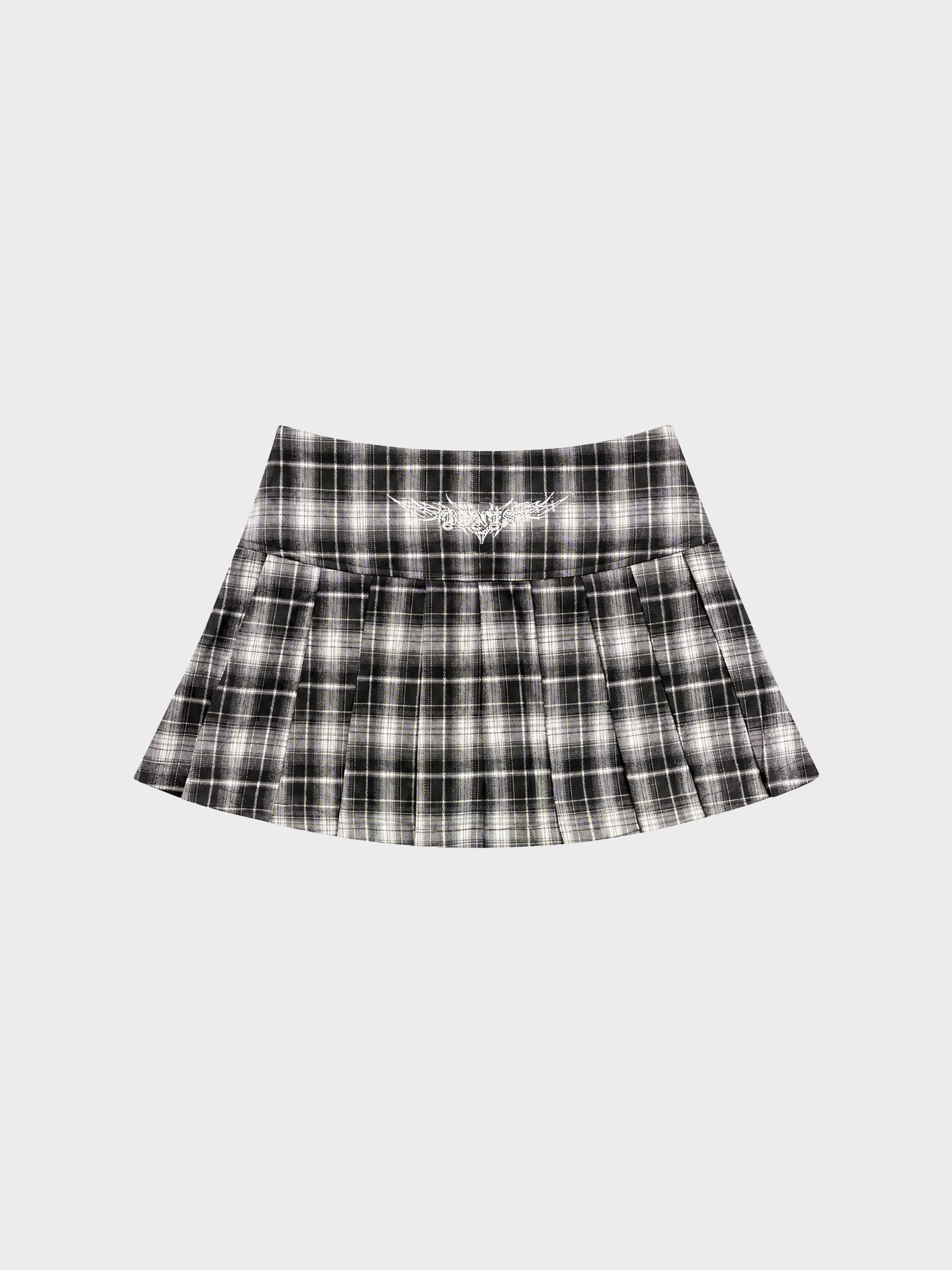 Tramp Stamp Skirt - Black/White Plaid