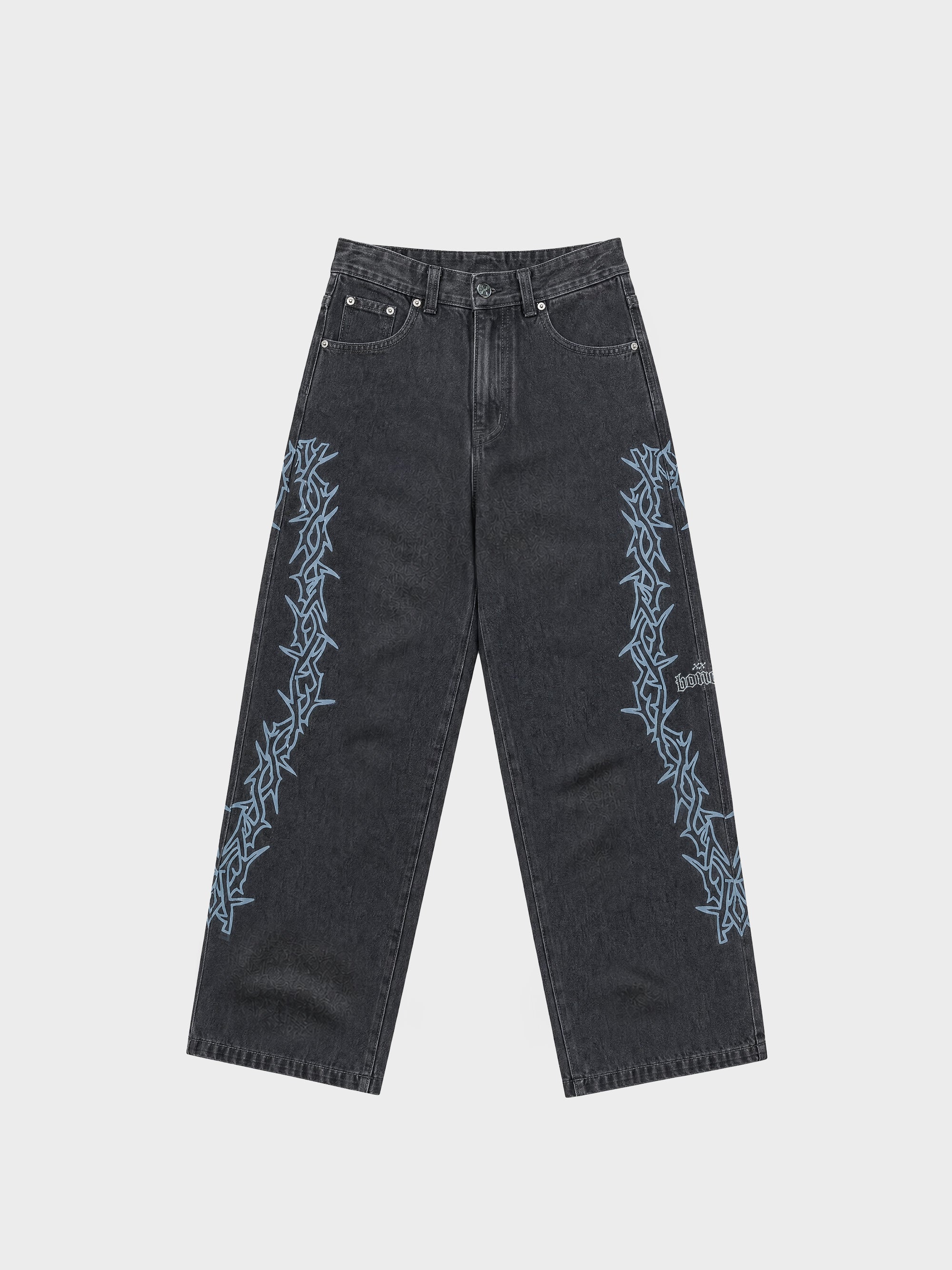 Barb Denim Jeans Straight - Washed Black