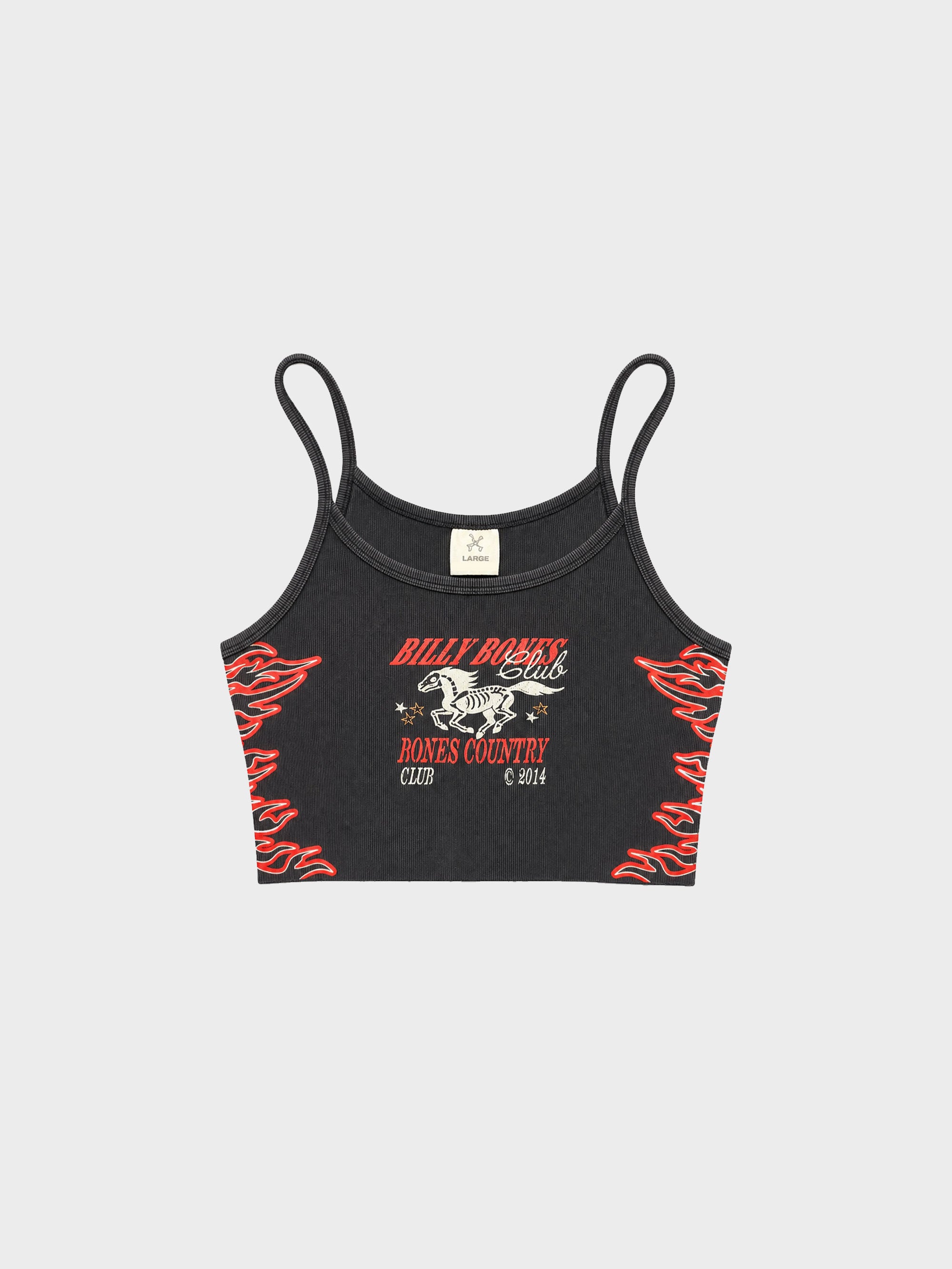 Flamed Rider Rib Crop - Vintage Black