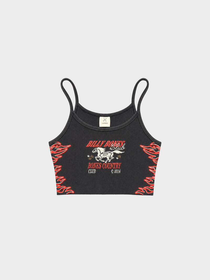 Flamed Rider Rib Crop - Vintage Black