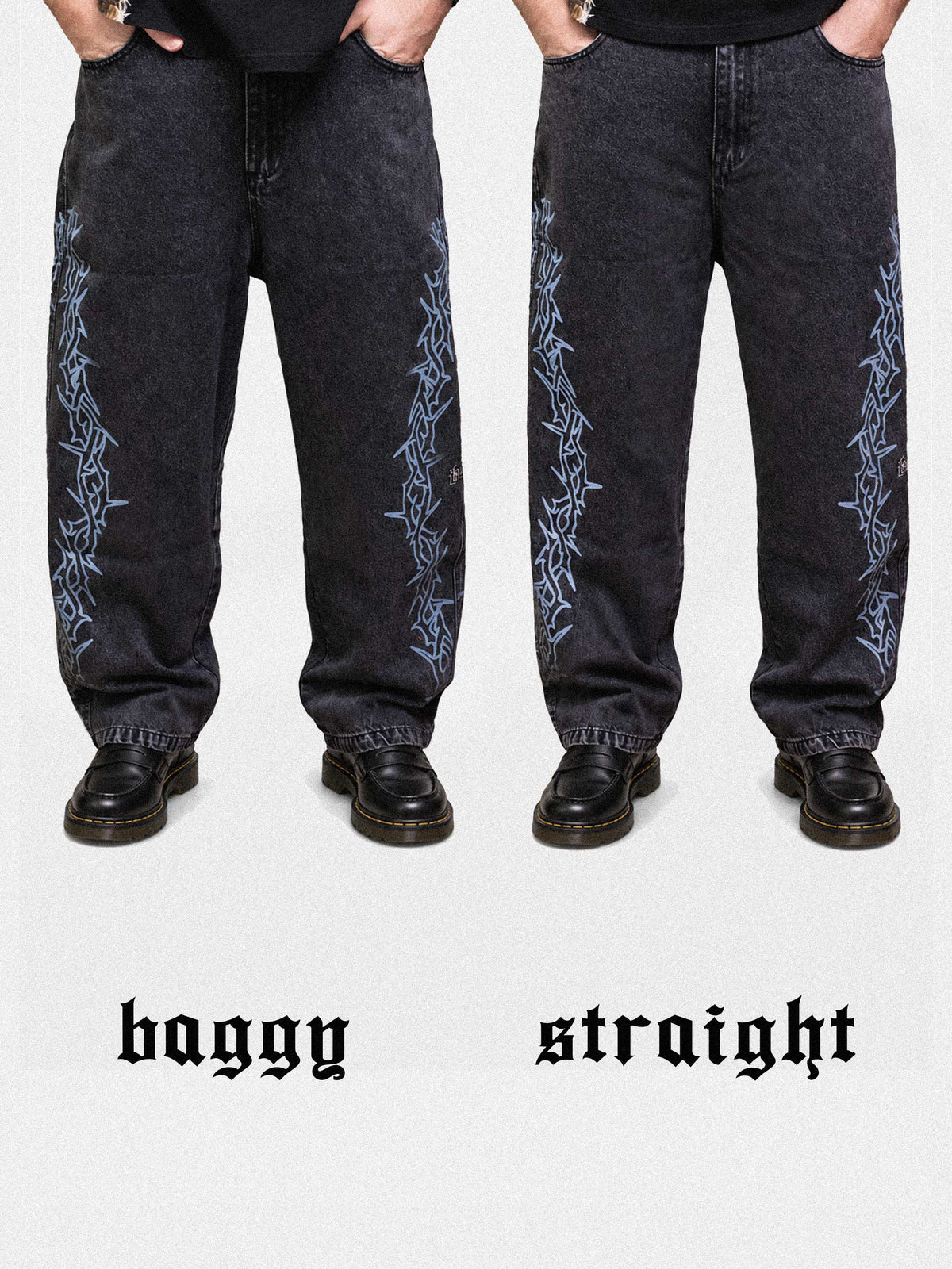 Barb Denim Jeans Baggy - Washed Black
