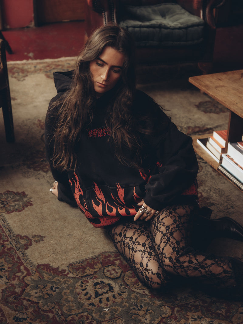 Burner 2.0 Hoodie - Washed Black/Red
