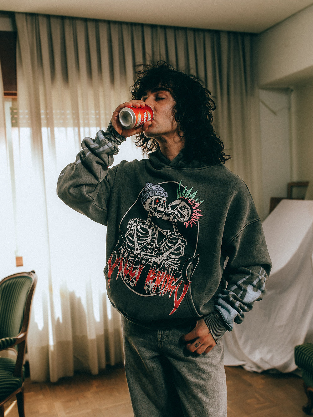 Punk Lover's Hoodie - Washed Black