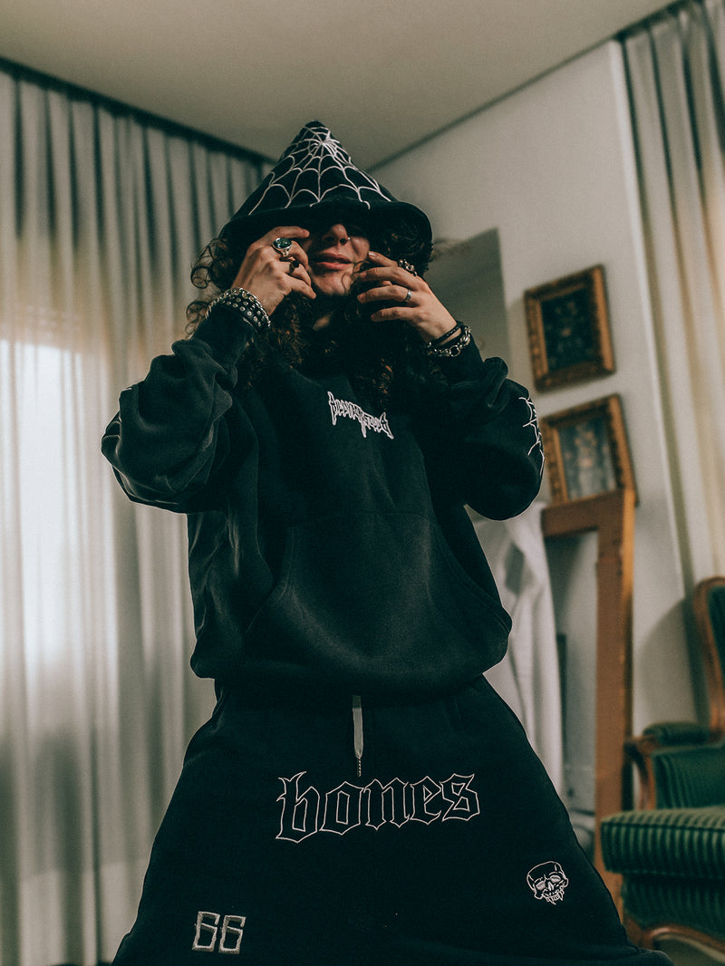 Webbed Classic Hoodie - Washed Black