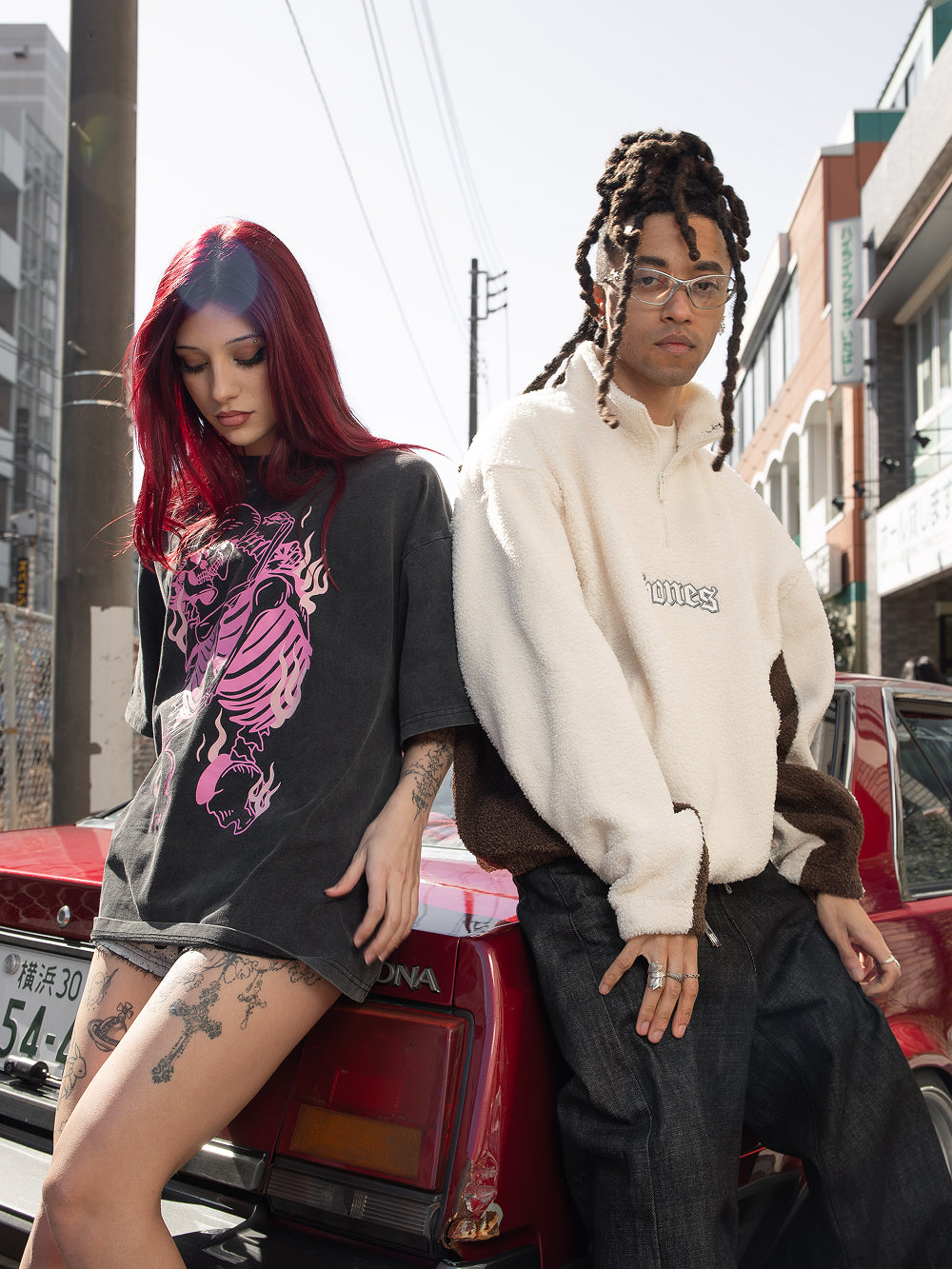 Webbed Collar Sherpa - Stone