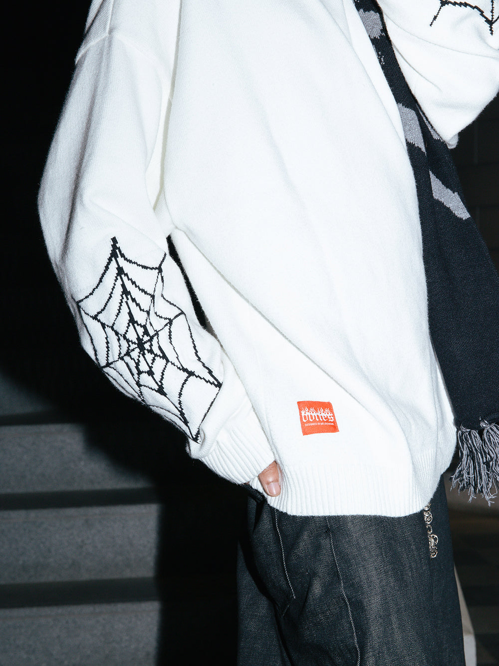 Bones Spider Knit - White