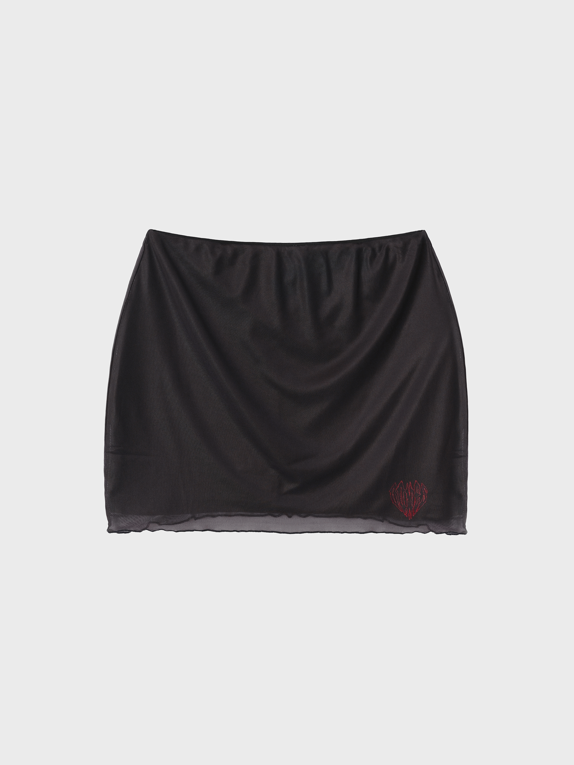 Backbone Mesh Skirt - Black